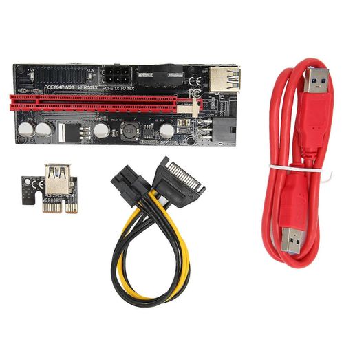 PCIE Riser 1X à 16X Extension Graphique Réduire la Charge 60cm USB3.0 Coffre-fort Stable USB Riser Alimenté Carte Adaptateur