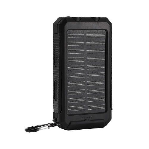 10000mah Extérieur Charge Rapide Solaire Mobile Power Bank Case Kit De Bricolage Avec Boussole Noir Noir