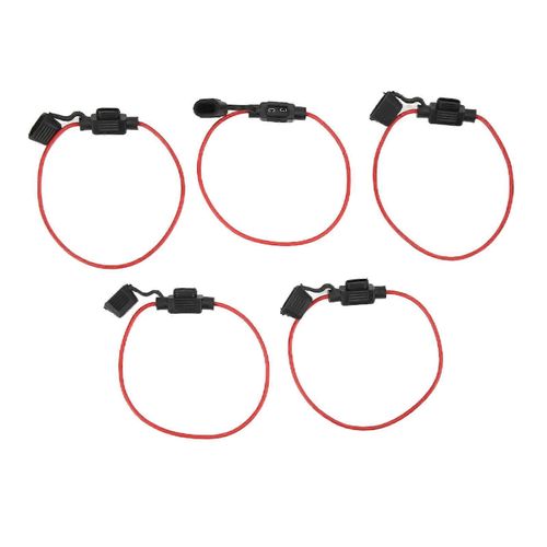 5Pcs Porte-Fusible 12V 30A Réfractaire Étanche Pliable Amovible Anti-Poussière En Ligne Porte-Fusibles