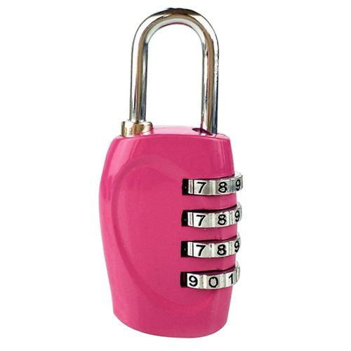 Serrure à combinaison à 4 chiffres Cadenas de sécurité extérieur en alliage de zinc pour bagages Sacs à dos Valises Tiroirs Casiers Rose