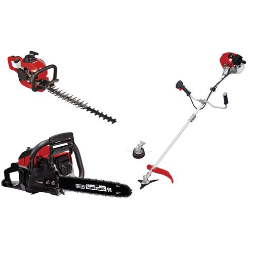 Kit thermique 3 en 1 jardin Einhell ? Débroussailleuse, taille-haie, tronçonneuse