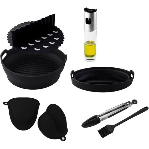 ChenQuanSarl-Accessoires Friteuse Sans Huile Cecofry Silicone Pack Accessories. Friteuses À Air De 5 À 6,5 L, Y Compris Moule, Séparateur De Nourriture, Gants, , Pinces Et Bouteille De Distribution