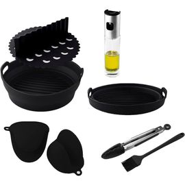 ChenQuanSarl-Accessoires Friteuse Sans Huile Cecofry Silicone Pack Accessories. Friteuses À Air De 5 À 6,5 L, Y Compris Moule, Séparateur De Nourriture, Gants, , Pinces Et Bouteille De Distribution