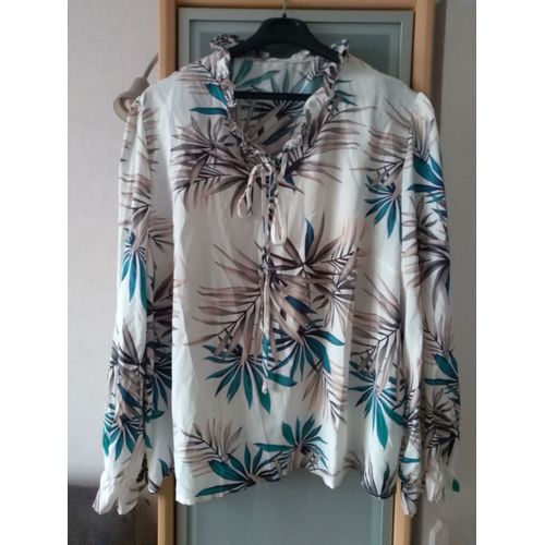 Tunique Neuve Taille 52-54 Motif Tropical