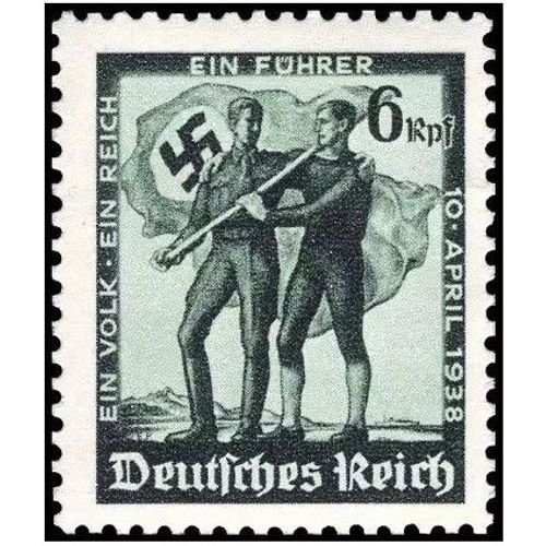 Allemagne, 3ème Reich 1938, Très Beau Timbre Neuf** Luxe Yvert 606, Plébiscite Sur L'Annexion De L'Autriche Par L'Allemagne, Édition De Vienne (Plus Petit), Sans Filigrane.
