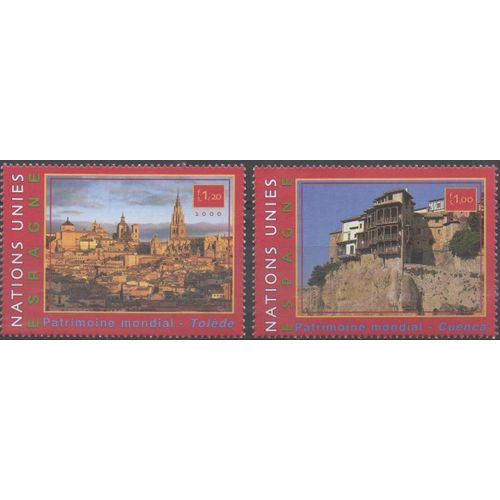 Nations Unies Timbres Espagne Patrimoine Mondial De L' Humanité 2000