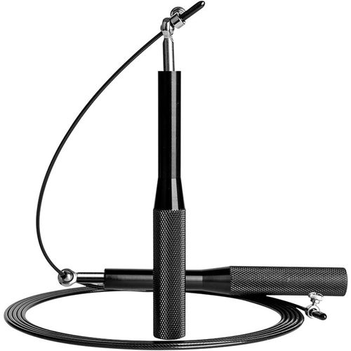 Corde À Sauter, Speed Jump Rope Réglable, Roulements À Billes En Acier, Poignées Antidérapantes En Alliage D'aluminium, Idéal Pour Enfant & Adulte Pour Sport/Fitness/Boxe/Crossfit/Gym(Noir)
