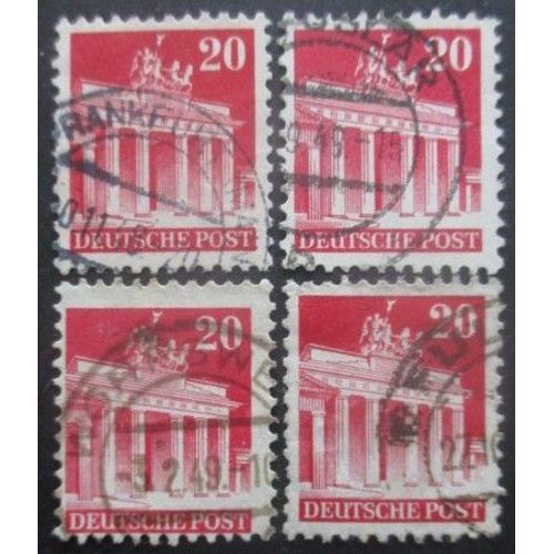 Allemagne Bizone N°52 X 4 Oblitéré