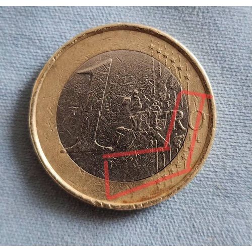 Pièce 1€ Allemande 2002 F Défaut De Fabrication