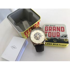 Montre Automatique Homme Fossil Bracelet Marron Cadran Doré Dans Son Boitier Bq2382