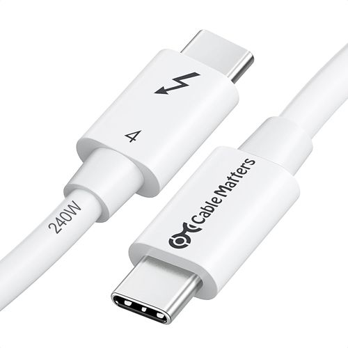[Certifié Intel 1 M Cable Thunderbolt 4-40 Gbps Avec Vidéo 8K Et Charge 240 W Blanc - Rétrocompatible Avec Câble Usb4 Thunderbolt 3 Et Usb-C[ADA07082]