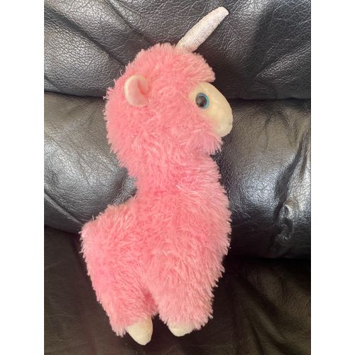 Lama Lana - Ty Beanie – jouets en peluche pour enfants, Série rose, Grands yeux, Licorne 26cm
