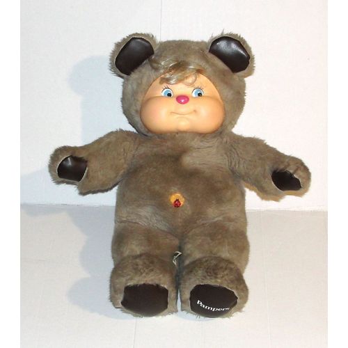 nombrilou ajena pampers peluche ours brun marron yeux bleu poupée vintage nombril coccinelle
