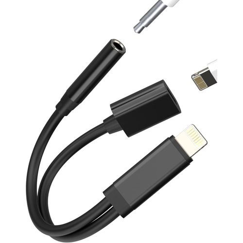 Adaptateur Lightning Jack 3.5mm Câble Auxiliaire Voiture Pour Iphone 14 13 Pro 2en1 Écouteurs Chargeur Prise Audio Connecteur Splitter Pour Apple Pour Ipad Casque Téléphone Apparei[Blu5274817]