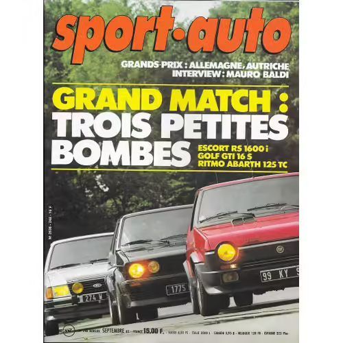 Sport Auto 248 De 1982 Baldi,Golf Gti 16s,Ford Escort Rs1600i,Fiat Ritmo 125 Tc,