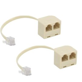 GOTHICANA BY EMPAdaptateurs De Câble Téléphonique Avec Répartiteur De Prise Rj11 6P4C, Convient Pour Téléphone Et Fax, Cable Rj11 Adaptateur Telephone Fixe Pour Box (Pack Of 2)