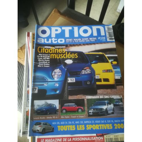 Option Auto 136 De 2002 Novitec Seicento Biturbo,Mini Cooper S, Clio Rs Ragnotti,Fiat Punto Hgt,Mini Cooper Lupo S3,Porsche Carrera 4,Bmw M3 Smg,Smart Cab,Crossblade Brabus,Mini Jcw,Honda S2000