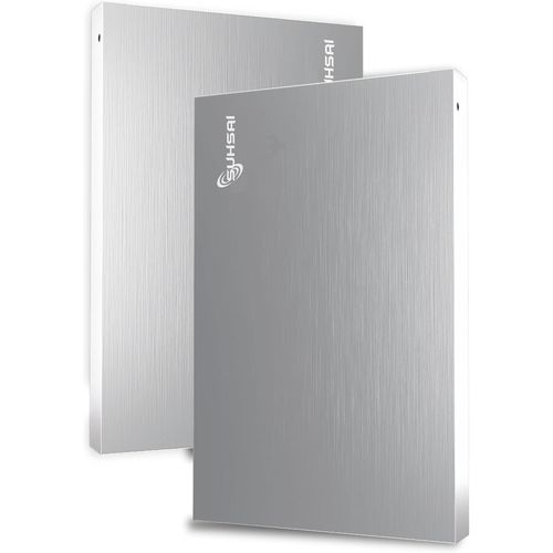 Disque Dur Externe Portable USB 2.0 Disque Dur de Stockage 1 to Disque Dur de Transfert de données Haute Vitesse Compatible avec PC, Mac, Windows, Ordinateur de Bureau (Argent)