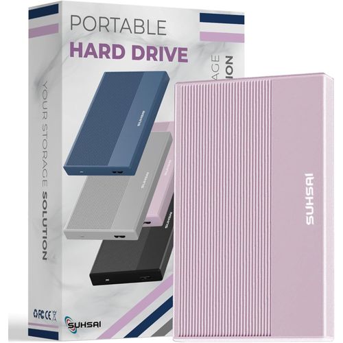Disque Dur Externe 500Go HDD de Sauvegarde de données - Extension de mémoire 2,5"" Disque Dur Portable USB 3.0 Compatible avec Mac, Ordinateur de Bureau, PC, PS4, PS5, Console de Jeu (Rose)