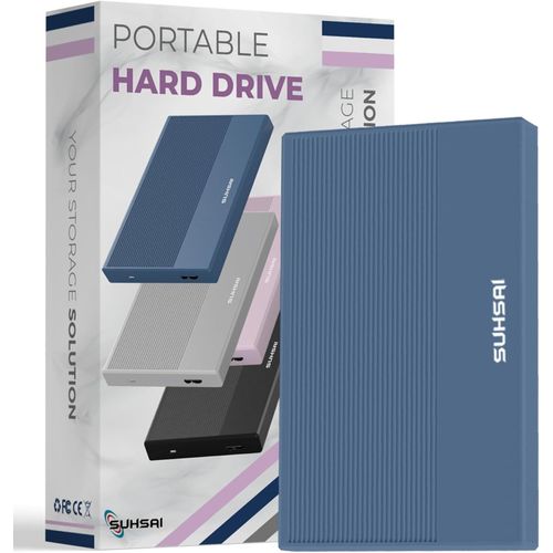 Disque Dur Externe 500 Go HDD de Sauvegarde de données - Extension de mémoire 2,5"" Disque Dur Portable USB 3.0 Compatible avec Mac, Ordinateur de Bureau, PC, PS4, PS5, Console de Jeu (Bleu)