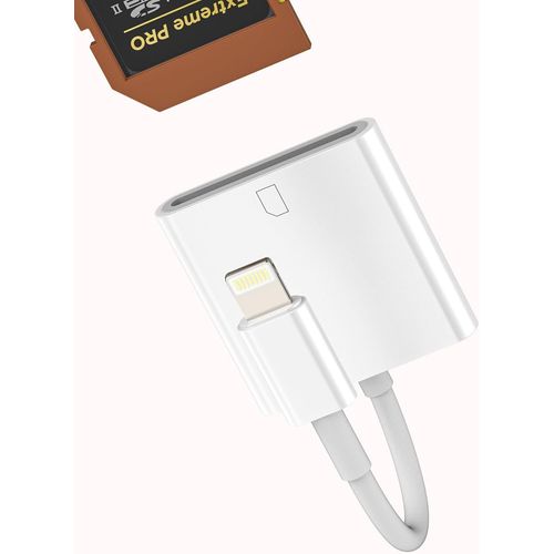 Lecteur de Carte SD Pour Iphone Adaptateur Lightning Carte Lecteur Clé Photo Machine Pour Apple MFI Certifié Téléphone Câble Externe Mémoire Port Transfert Photo Caméra Pour iPad Jack Connecteur
