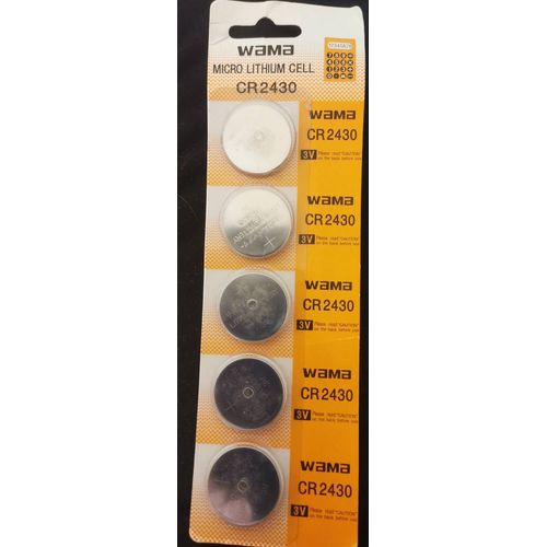 5 piles bouton au Lithium Cell CR2430 3 V