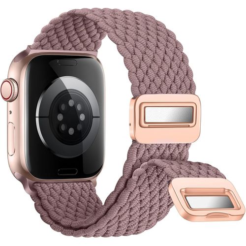 Bracelet Tressé Compatible Avec Watch 42mm 41mm 40mm Pour Femmes Hommes, Bracelet De Remplacement Avec Boucle Magnétique Réglable Pour Séries 10 9 8 7 6 5 4 Se (Violet Fumée)[Let5272298]