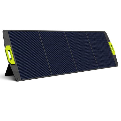 FOSSiBOT SP200+ Panneau solaire pliable 200W, rendement cellulaire élevé de 23,4 %, revêtement ETFE, béquilles réglables pour la maison, le camping, les camping-cars, les pannes de courant – Vert