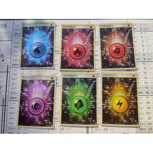Lot Des Six Cartes Pokemon Energy Holo Reverses Du Set Ex Émeraude 101-102-103-104-105-106 / 106 Françaises