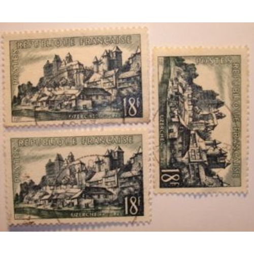 République Française : Uzerche /Correze - Lot De 3 Timbres Oblitérés