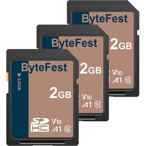 Carte SD 2Go Lot de 3,Cartes SDHC Mémoire SD Classe 10,A1,U1,V10,pour Appareil Photo,DSLR,Photographe