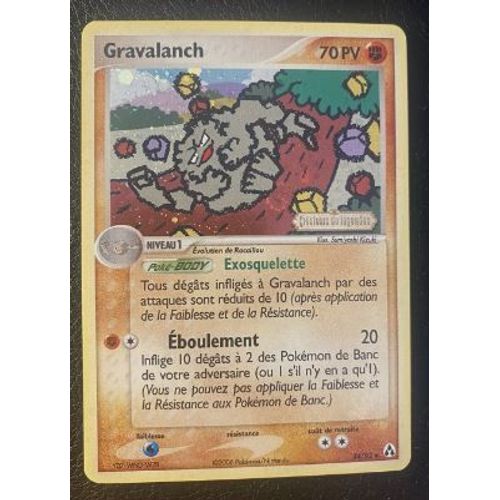 Pokémon Gravalanch 34 / 92 Holo + Stamp Ex Créateurs De Légende