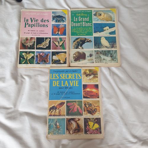 Lot De 3 Magazines De Collection, Walt Disney, L'Encyclopédie Par Le Timbre, En Bon État. Avec Les Vignettes, Le Grands Désert Blanc, La Vie Des Papillons, Les Secrets De La Vie, Vintage