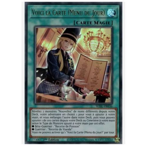 Yu Gi Oh Wisu Fr036 Voici La Carte ( Menu Du Jour ) Ultra Rare