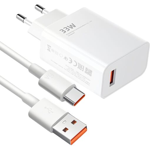 Chargeur Rapide 33W pour Xiaomi Redmi Note 13, 12, 11,
