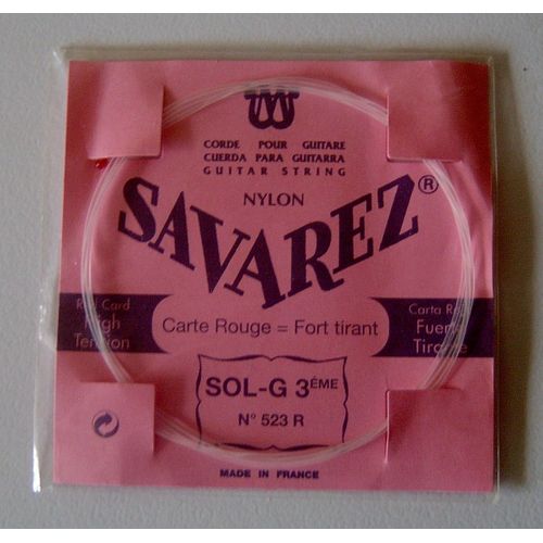 Corde Savarez, Guitare Classique, 523 Tirant Fort, Corde: Sol 3