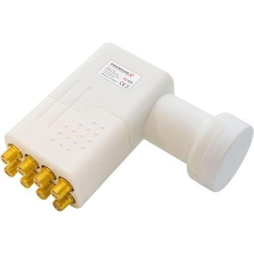 GOTHICANA BY EMPPremiumx Octo Lnb Pour 8 Utilisateur - Convertisseur De Signal Tv Avec Protection Météorologique - Lnb Satellite Numérique Blanc - Dvb-S2 8K Uhd 4K Full Hd