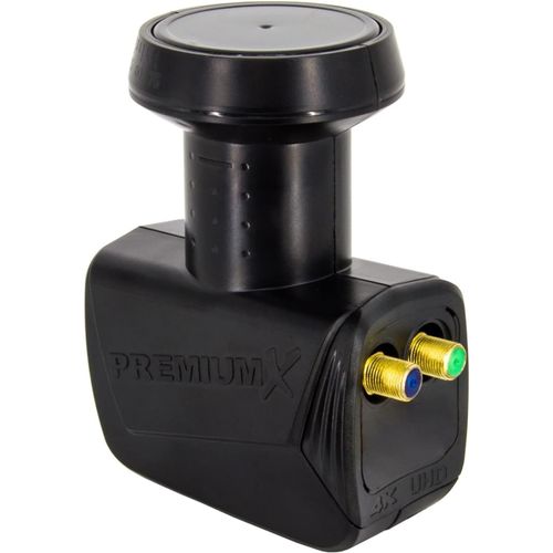 GOTHICANA BY EMPPremiumx Twin Lnb Pour 2 Utilisateur - Convertisseur De Signal Tv Avec Protection Météorologique - Lnb Satellite Numérique Noir - Dvb-S2 8K Uhd 4K Full Hd