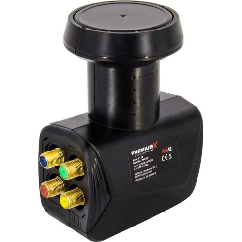 GOTHICANA BY EMPPremiumx Quattro Lnb Pour Multiswitch - Convertisseur De Signal Tv Multiswitch Avec Protection Météorologique - Lnb Satellite Numérique Noir - Dvb-S2 8K Uhd 4K Full Hd