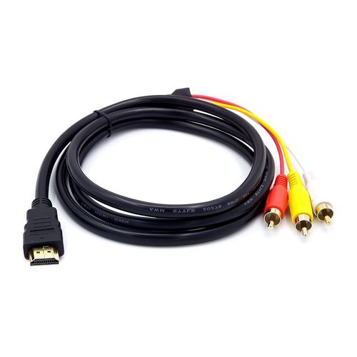 GOTHICANA BY EMPHdmi Mâle Vers 3 Rca, Câble Hdmi Vers Rca Av 1.5M, 1080P Adaptateur Audio Vidéo Unidirectionnel Pour Connexion Lecteur À Téléviseur, Non Compatible Avec Pc Dvd Ps3 Et Autres Appareils