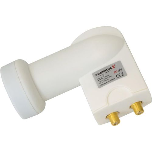 GOTHICANA BY EMPPremiumx Twin Lnb Pour 2 Utilisateur - Convertisseur De Signal Tv Avec Protection Météorologique - Lnb Satellite Numérique Blanc - Dvb-S2 8K Uhd 4K Full Hd