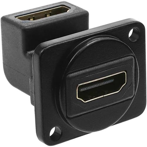 GOTHICANA BY EMPAdaptateur De Montage Sur Panneau Hdmi 2.0 À 90 Degrés Femelle À Femelle Connecteur À Angle Droit Coupleur Hdmi En Forme De D Pour Ordinateur Lecteur Blu-Ray Hd Tv Projecteur D'Interf