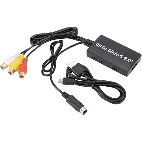 GOTHICANA BY EMPCâble Convertisseur Audio Vidéo Av+ S- Vidéo Vers Hdmi - Convertisseur Compatible Rca Vers Hdmi - Adaptateur Compatible 1080P Ntsc/Pal, Pour Tv, Vhs, Vcr, Enregistreurs Dvd