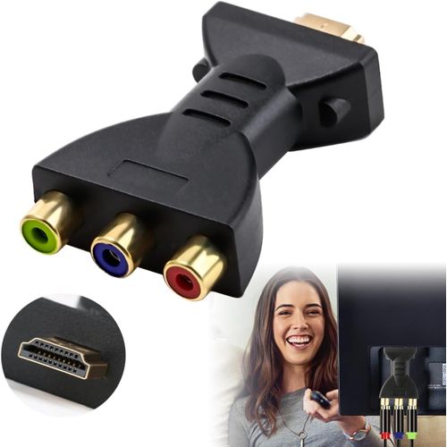 GOTHICANA BY EMPConvertisseur Rca Vers Hdmi, Adaptateur Hdmi Vers 3 Rvb Convertisseur Hdmi Vers Av Rgb Rca Convertisseur 1080P Haute Définition Adaptateurs Audio Convertisseur De Signal Numérique Pou