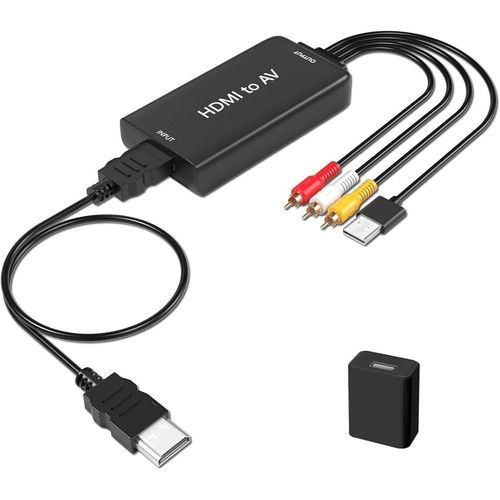 GOTHICANA BY EMPAdaptateur Hdmi Rca, Hdmi Vers 3Rca Cvbs Av Composite Video Audio Convertisseur Adaptateur Compatible Avec Dvd Tv Ps3 Vhs Vcr Stb Blue-Ray Projecteur