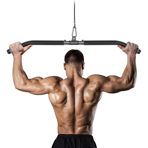 Barre Tirage Musculation, Triceps Biceps Barre De Tirage Musculation Dos En Acier Noir, Pr Large Barre Pour Poulie Musculation Appareil Accessoire Sport À Maison