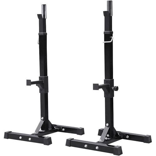 Rack Squat Repose Haltère Réglable 14 Niveaux Repose Barre Musculation Charge .200 Kg Supports Pour Haltères Longs À Disques Rack Musculation Noir