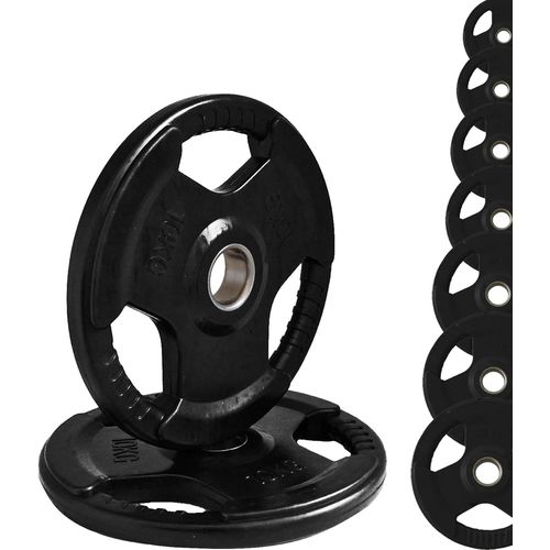 Disques En Fonte Caoutchoutés Olympiques Trou Ø50 Mm Pour Gymnase Et Gym À Domicile De 1,25 À 25 Kg Pour Haltères Et Haltères