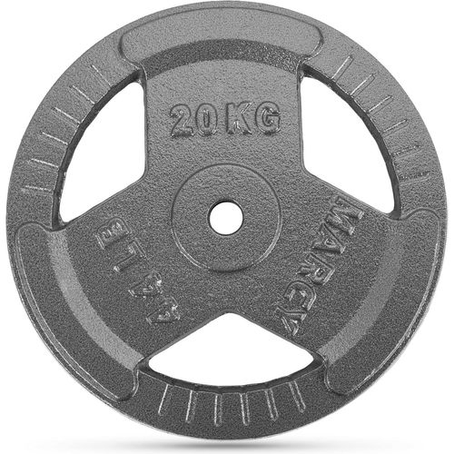 Disques D'haltères ¿ 1,25, 2,5, 5, 10, 20 Kg ¿ Poids En Fonte 30 Mm ¿ Disques De Fitness, Disques En Fonte Noire, Poids Tri-Grip Pour Haltères, Haltères Longues Pour Entraînement De Force