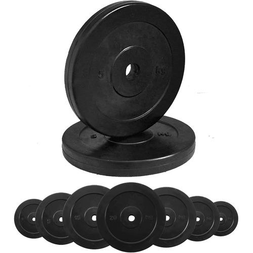 Disques En Fonte Caoutchoutés Ø Trou 25 Mm Pour Gymnase Et Salle De Sport De 0,5 À 20 Kg Pour Haltères Et Haltères